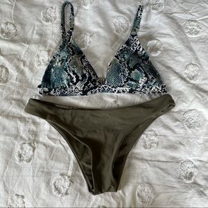 snake print bikini set